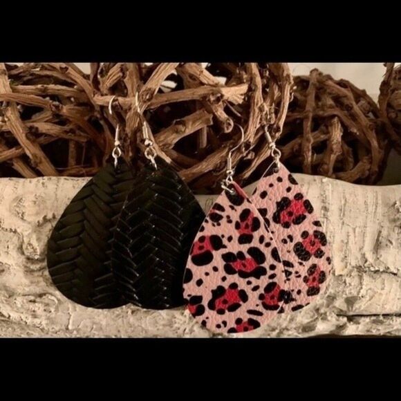 Brand New Faux Leather Earrings Bundle - Picture 3 of 4